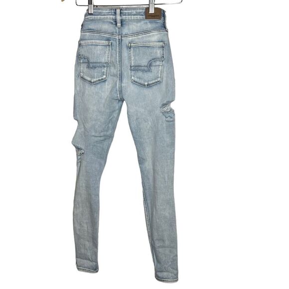 American Eagle distressed high-rise curvy jeggings size 0 regular - Picture 2 of 6